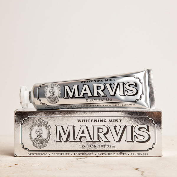 Marvis Whitening Mint Toothpaste 75ml Women's Facial Care Women whitening whitener whiten white toothpaste tooth decay tooth teeth care teeth tartar quality prevent plaque paste Mouthcare mouth care Mouth minty mint Men's Facial Care Men mavis Marvis Toothpaste Marvis Made in Italy italy italian gifts gift fresh florence flavours flavour facial care face care face drugstorelove drugstore's drugstore drug-store decay cult artisanal